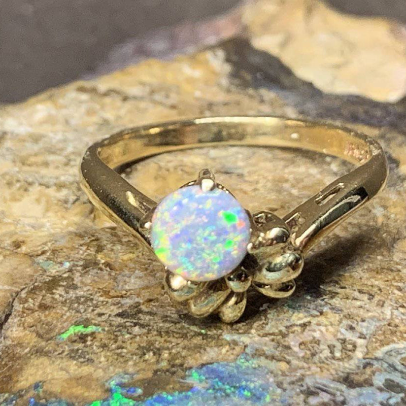 18kt Yellow Gold Black Opal ring - Masterpiece Jewellery Opal & Gems Sydney Australia | Online Shop