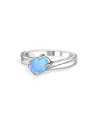 One Sterling Silver cross over White Opal 7x5mm ring - Masterpiece Jewellery Opal & Gems Sydney Australia | Online Shop