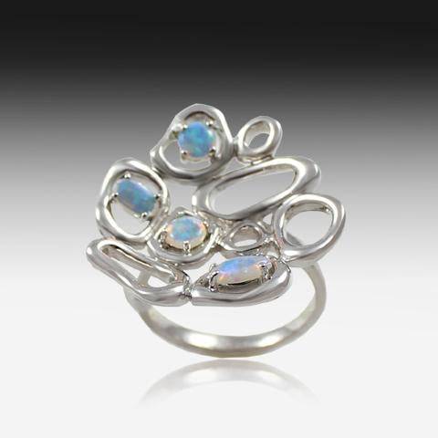 Silver Opal ring - Masterpiece Jewellery Opal & Gems Sydney Australia | Online Shop
