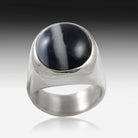 Sterling Silver Black Opal ring - Masterpiece Jewellery Opal & Gems Sydney Australia | Online Shop