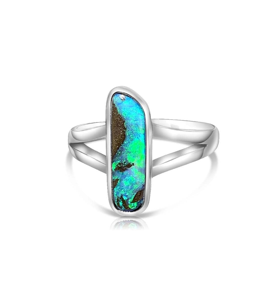 Sterling Silver Boulder Opal ring - Masterpiece Jewellery Opal & Gems Sydney Australia | Online Shop