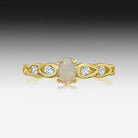 Sterling Silver Gold plated Opal and cubic zirconia ring - Masterpiece Jewellery Opal & Gems Sydney Australia | Online Shop