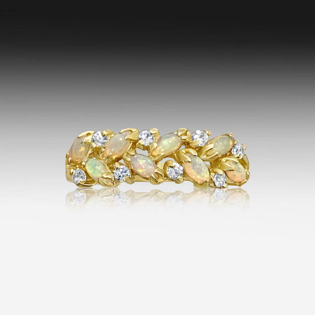 Sterling Silver Gold Plated Opal ring - Masterpiece Jewellery Opal & Gems Sydney Australia | Online Shop