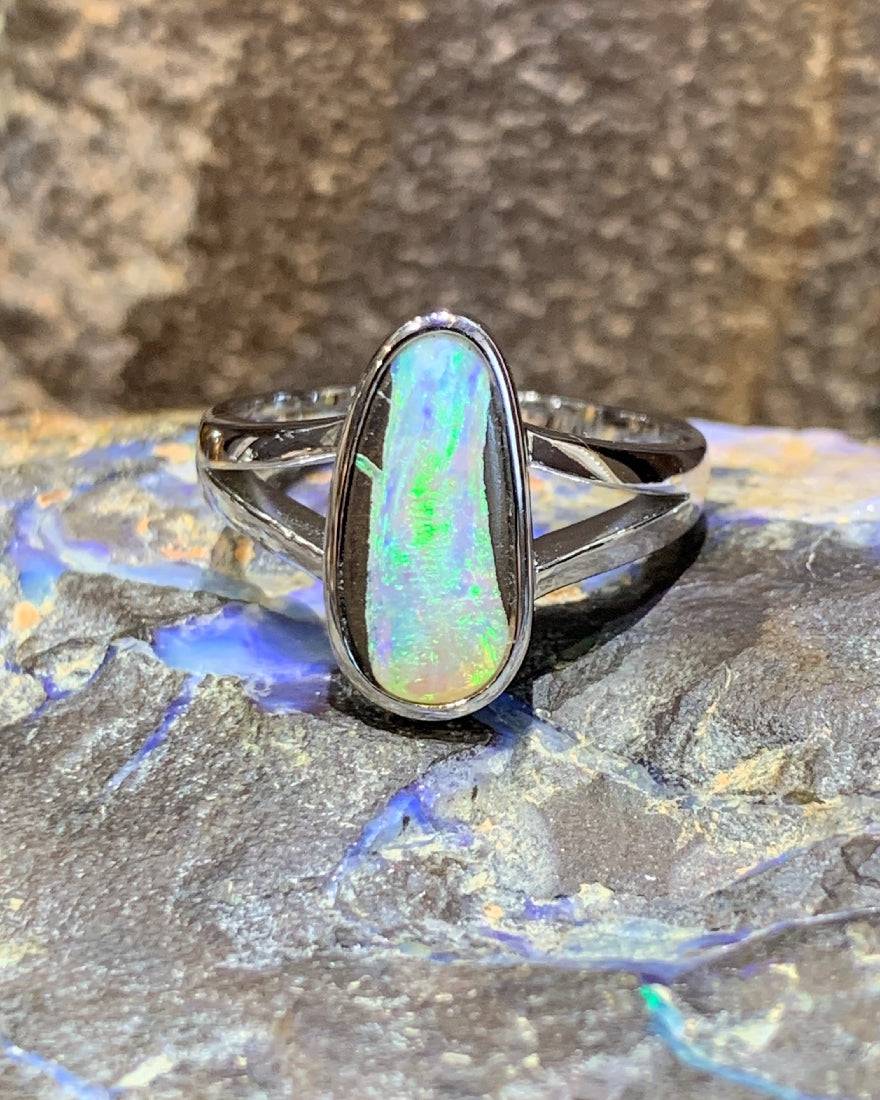 Sterling Silver Boulder Opal ring - Masterpiece Jewellery Opal & Gems Sydney Australia | Online Shop