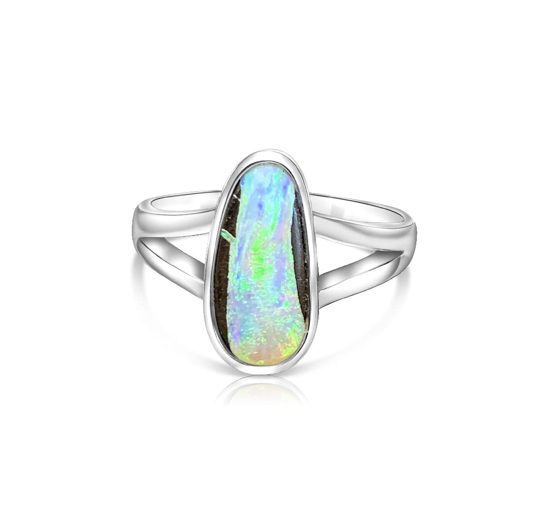 Sterling Silver Boulder Opal ring - Masterpiece Jewellery Opal & Gems Sydney Australia | Online Shop