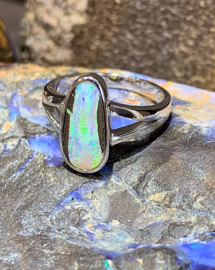 Sterling Silver Boulder Opal ring - Masterpiece Jewellery Opal & Gems Sydney Australia | Online Shop