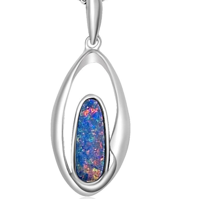 Sterling Silver Opal pendant 11 - Masterpiece Jewellery Opal & Gems Sydney Australia | Online Shop