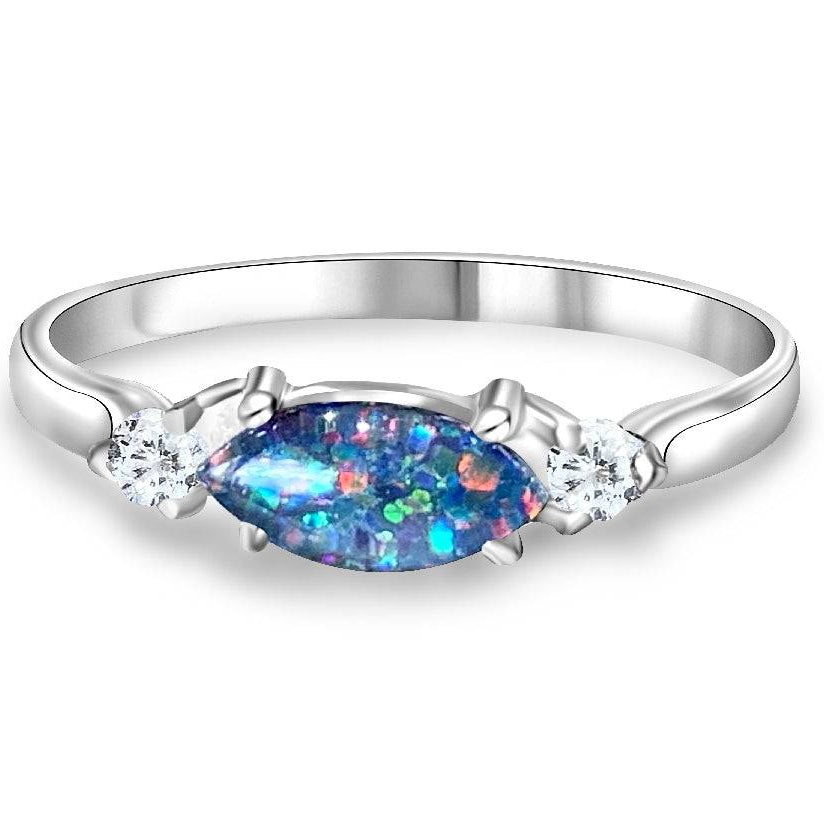 One Sterling Silver Opal triplet ring - Masterpiece Jewellery Opal & Gems Sydney Australia | Online Shop