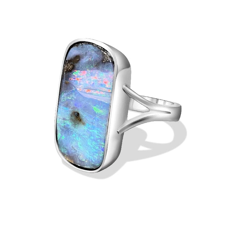 Sterling Silver Boulder Opal ring - Masterpiece Jewellery Opal & Gems Sydney Australia | Online Shop