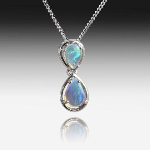 S/S 2 STONE DROP - Masterpiece Jewellery Opal & Gems Sydney Australia | Online Shop