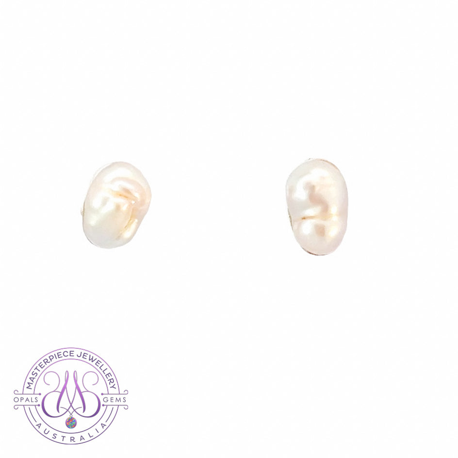 Pair of 18kt Yellow Gold Keshi Pearls 7.5x5mm - Masterpiece Jewellery Opal & Gems Sydney Australia | Online Shop