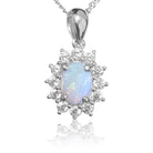 Sterling Silver Opal cluster pendant - Masterpiece Jewellery Opal & Gems Sydney Australia | Online Shop