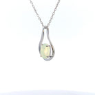 Sterling Silver 8x6mm White Opal Tear drop design pendant - Masterpiece Jewellery Opal & Gems Sydney Australia | Online Shop