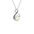 Sterling Silver White Opal pendant necklace loop design with opal 8x6mm - Masterpiece Jewellery Opal & Gems Sydney Australia | Online Shop