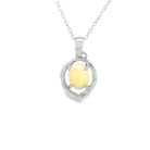 Sterling Silver 8x6mm White Opal Swirl loop design pendant - Masterpiece Jewellery Opal & Gems Sydney Australia | Online Shop