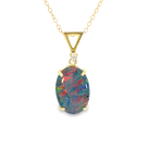 Sterling Silver Gold plated 14x10mm Opal triplet triangle loop pendant - Masterpiece Jewellery Opal & Gems Sydney Australia | Online Shop