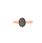 Rose Gold plated 8x6mm Triplet Opal ring bezel set - Masterpiece Jewellery Opal & Gems Sydney Australia | Online Shop