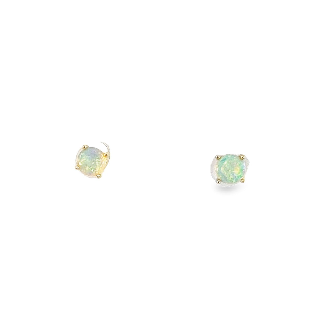 9kt Yellow Gold pair of 3.5mm Crystal Opal earrings studs - Masterpiece Jewellery Opal & Gems Sydney Australia | Online Shop