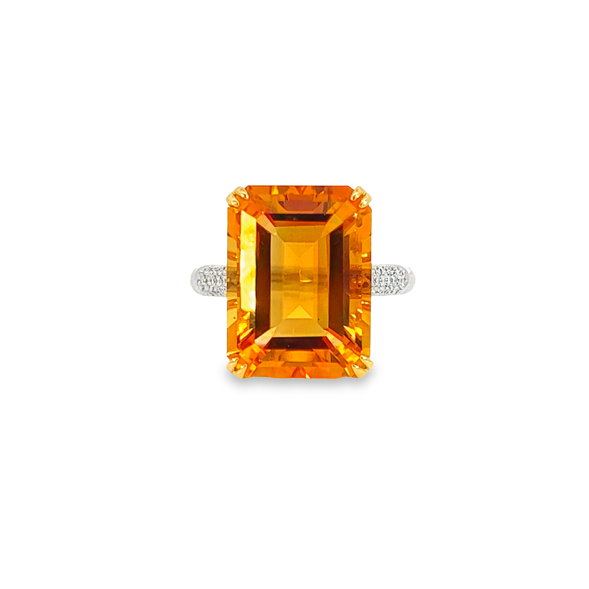 18kt Yellow and White Gold Citrine 11.8ct and Diamond ring - Masterpiece Jewellery Opal & Gems Sydney Australia | Online Shop