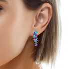 18kt White Gold dangling earrings Blue Topaz, Iolite, Amethyst - Masterpiece Jewellery Opal & Gems Sydney Australia | Online Shop