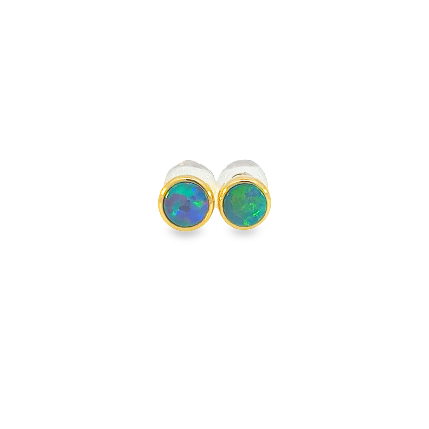 Handmade Opal Stud Earrings - Gold/Silver | Dainty & Cute | Crystal Fire Opal Jewelry | Gift for Her"4mm - Masterpiece Jewellery Opal & Gems Sydney Australia | Online Shop