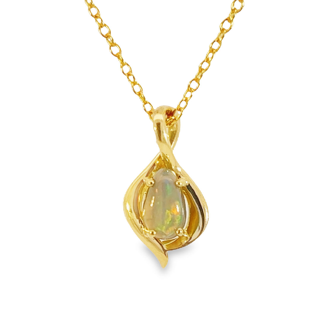 14kt Yellow Gold pendant with one Black teardrop opal 0.5ct - Masterpiece Jewellery Opal & Gems Sydney Australia | Online Shop