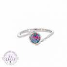 Sterling Silver 5mm Opal doublet split shank ring - Masterpiece Jewellery Opal & Gems Sydney Australia | Online Shop