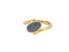 Gold plate sterling silver oval shape opal doublet ring - Masterpiece Jewellery Opal & Gems Sydney Australia | Online Shop