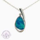 Sterling Silver Opal doublet 24x10.6mm pendant - Masterpiece Jewellery Opal & Gems Sydney Australia | Online Shop