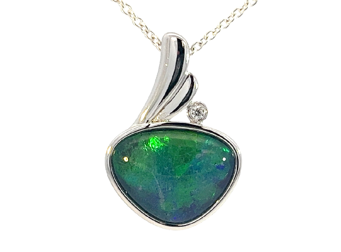 Sterling Silver freeform Opal triplet 17x19mm pendant - Masterpiece Jewellery Opal & Gems Sydney Australia | Online Shop