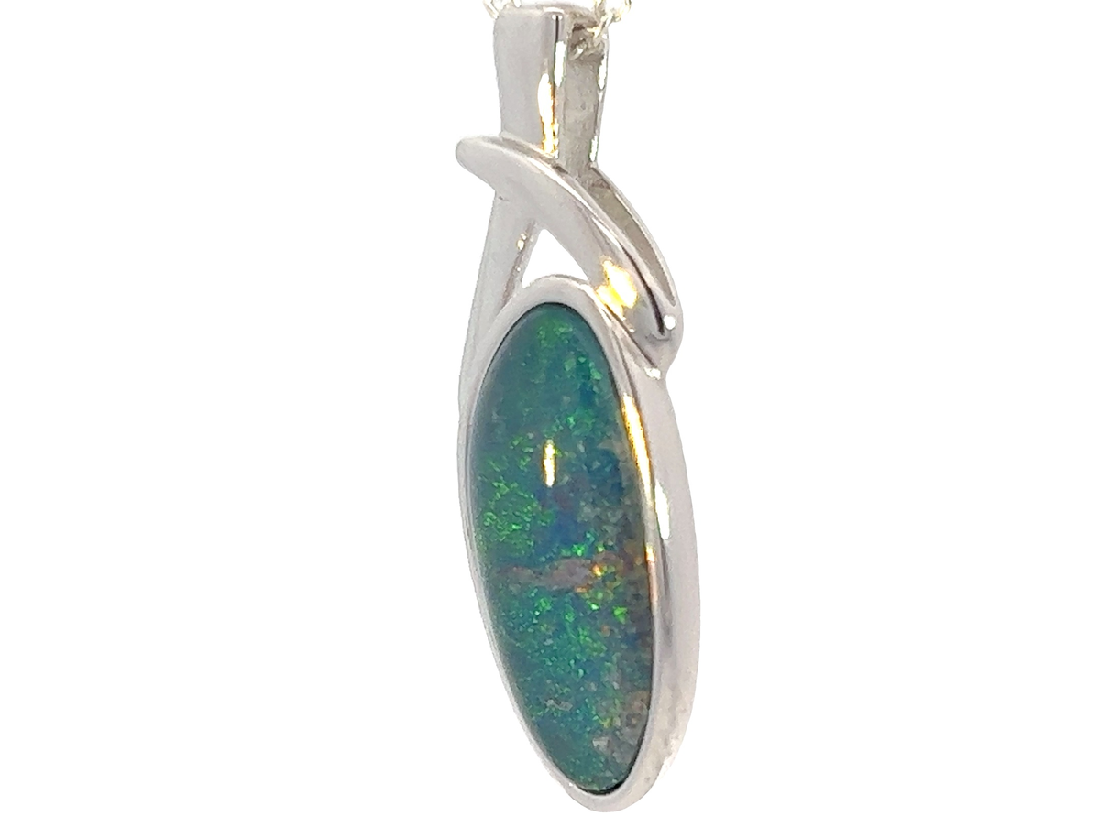 Sterling Silver Opal triplet 28.5x11.2mm pendant - Masterpiece Jewellery Opal & Gems Sydney Australia | Online Shop