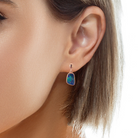 Rose Gold plated sterling silver dangling Opal doublet earrings - Masterpiece Jewellery Opal & Gems Sydney Australia | Online Shop