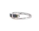 Sterling Silver cross over inlay opal ring - Masterpiece Jewellery Opal & Gems Sydney Australia | Online Shop