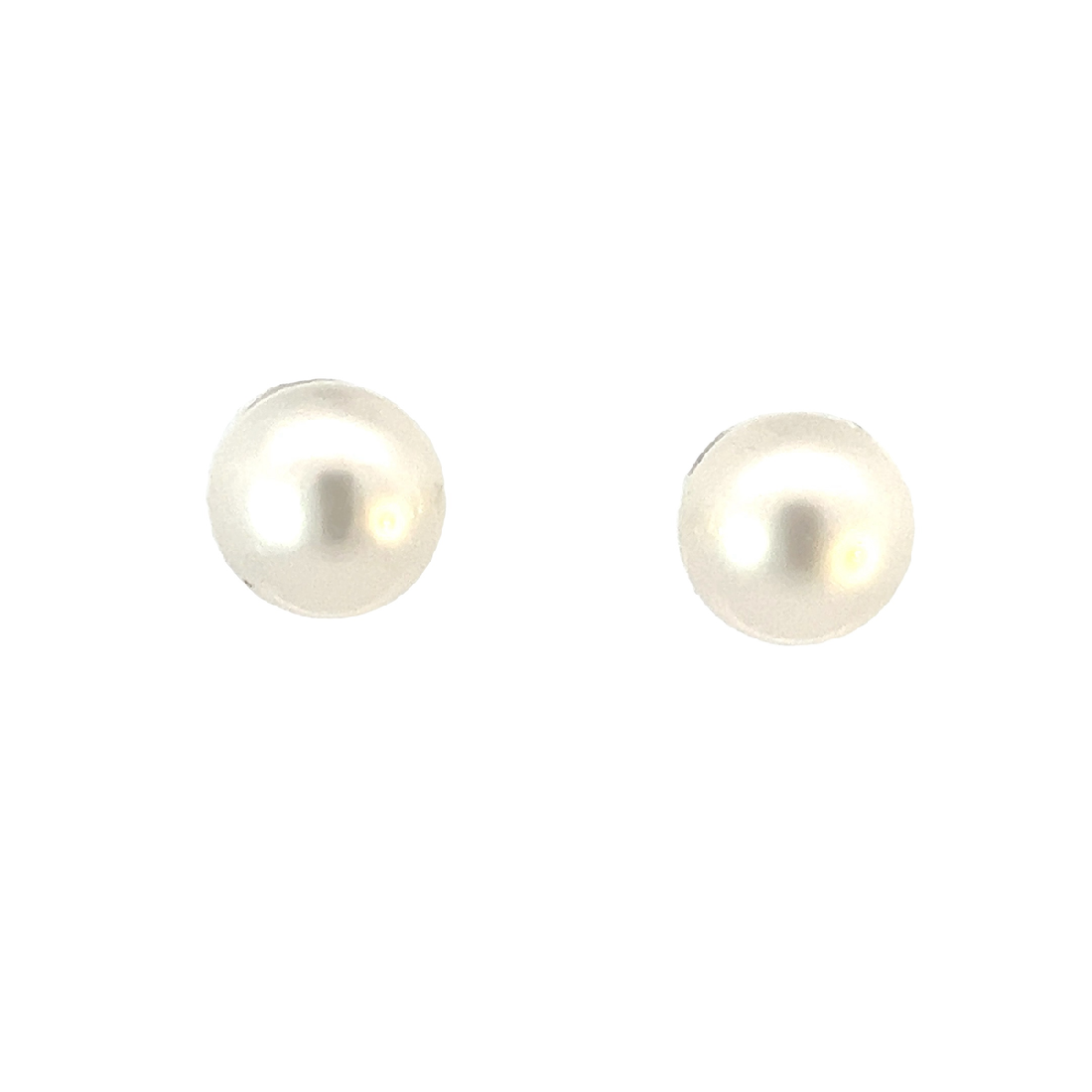 Pair of South Sea Pearls 8-9mm with 18kt White Gold studs - Masterpiece Jewellery Opal & Gems Sydney Australia | Online Shop