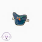 One Black Opal 6.46ct freeform Australia shape silver ring - Masterpiece Jewellery Opal & Gems Sydney Australia | Online Shop