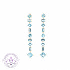 18kt Yellow Gold Long Drop style earrings Blue Topaz - Masterpiece Jewellery Opal & Gems Sydney Australia | Online Shop