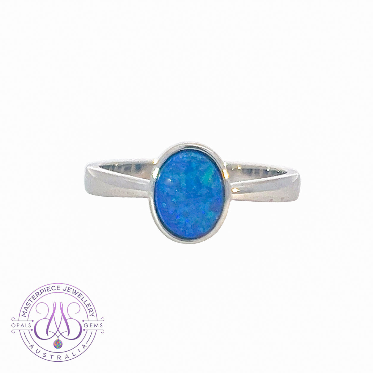 9kt White Gold solitaire 0.87ct bezel ring - Masterpiece Jewellery Opal & Gems Sydney Australia | Online Shop