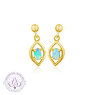 18kt Yellow Gold earrings with Black Opal 0.31ct - Masterpiece Jewellery Opal & Gems Sydney Australia | Online Shop