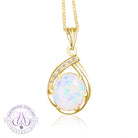 18kt Yellow Gold Light Opal 3.1ct and diamond pendant - Masterpiece Jewellery Opal & Gems Sydney Australia | Online Shop