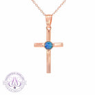 Silver Rose Gold plated 5mm Opal triplet cross pendant - Masterpiece Jewellery Opal & Gems Sydney Australia | Online Shop