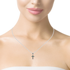 Sterling Silver small cross with 3mm round Opal triplet - Masterpiece Jewellery Opal & Gems Sydney Australia | Online Shop