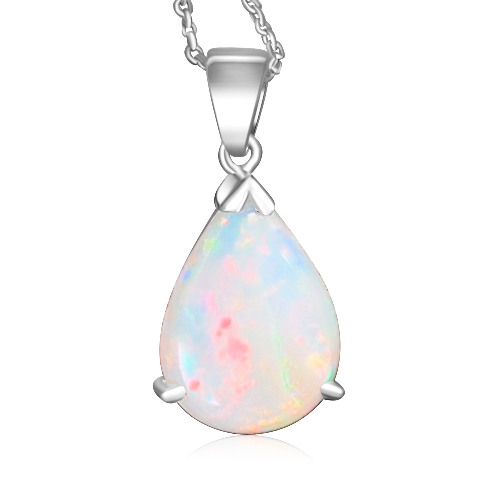 18kt White Gold 2.15ct Light Opal pendant - Masterpiece Jewellery Opal & Gems Sydney Australia | Online Shop