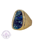 9kt Yellow Gold 9.79ct Boulder Opal ring - Masterpiece Jewellery Opal & Gems Sydney Australia | Online Shop