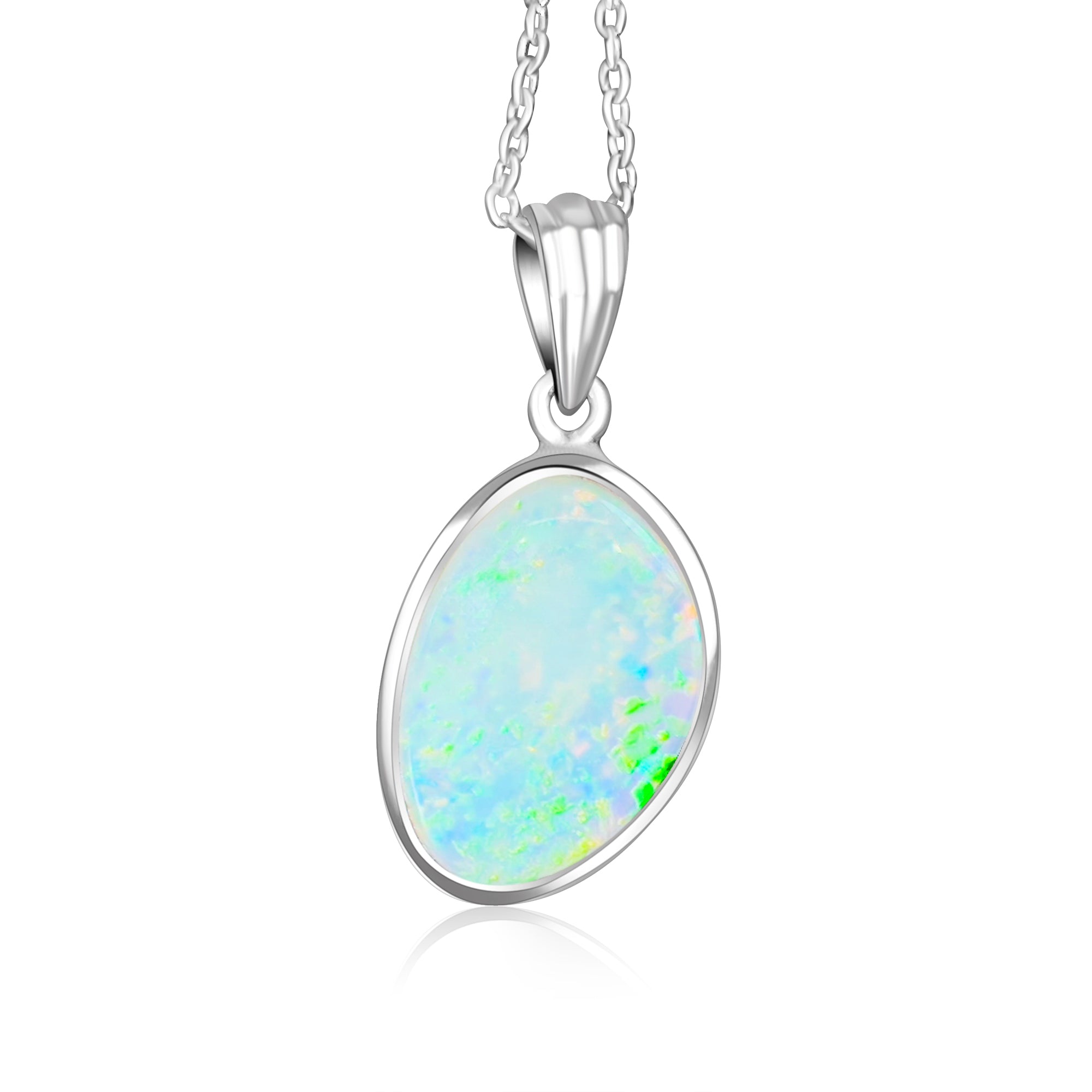 Sterling Silver Light Opal freeform pendant - Masterpiece Jewellery Opal & Gems Sydney Australia | Online Shop