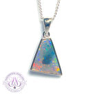 Sterling Silver Black Opal trapezoid shape pendant