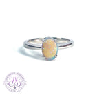Sterling Silver Black Opal 0.84ct Oval solitaire ring