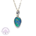 Sterling Silver Opal doublet drop shape pendant