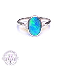 14kt White Gold Black Opal 1.43ct and diamond ring 