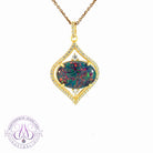 Gold Plated Silver horizontally set Opal triplet 14x10mm pendant