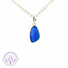Sterling Silver Blue Opal doublet bezel pendant